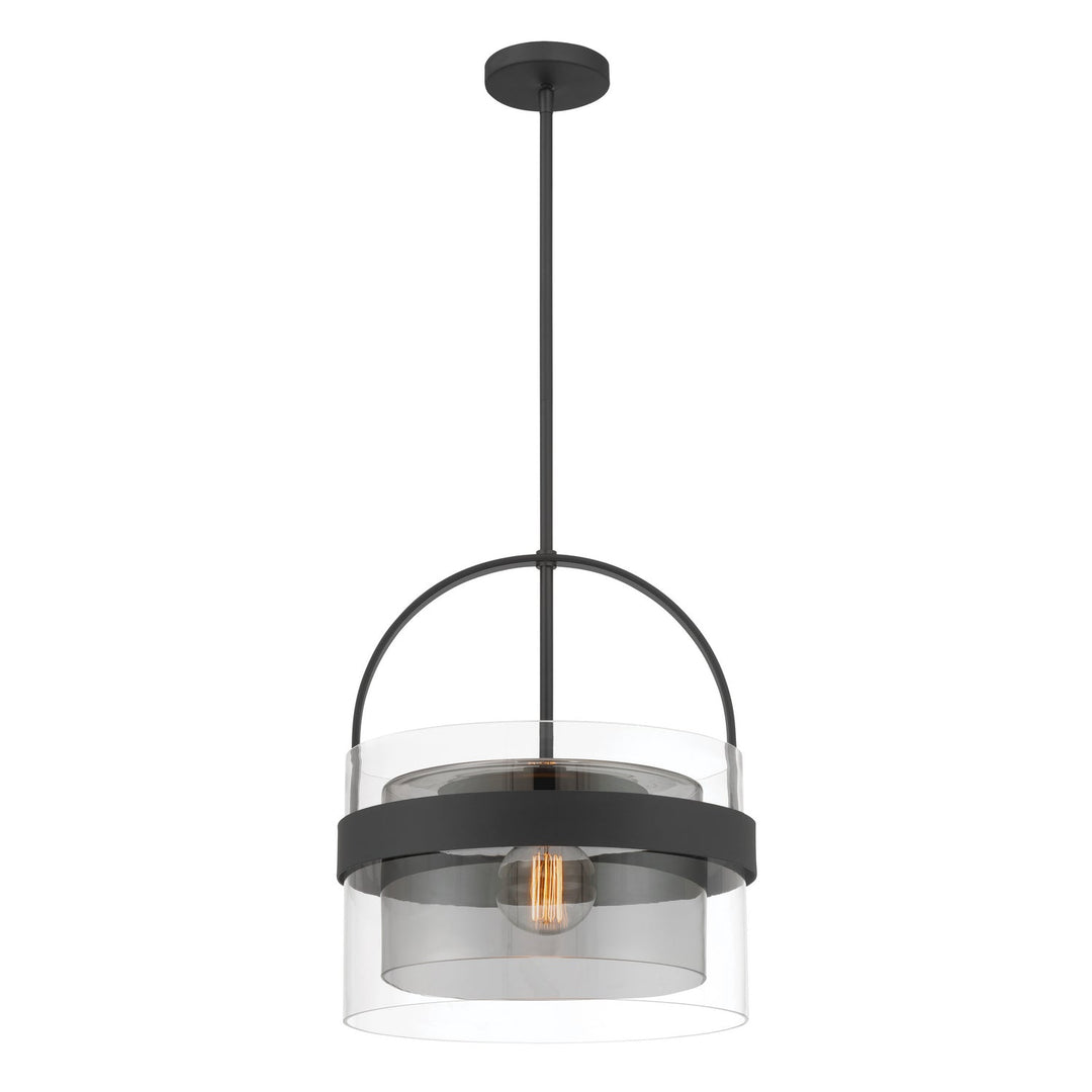 Ravik One Light Convertible Pendant/Semi-Flush Mount in Dark Matte Black Minka-Lavery