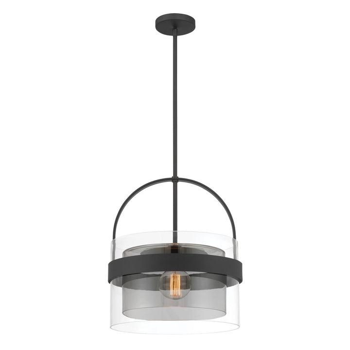 Ravik One Light Convertible Pendant/Semi-Flush Mount in Dark Matte Black Minka-Lavery