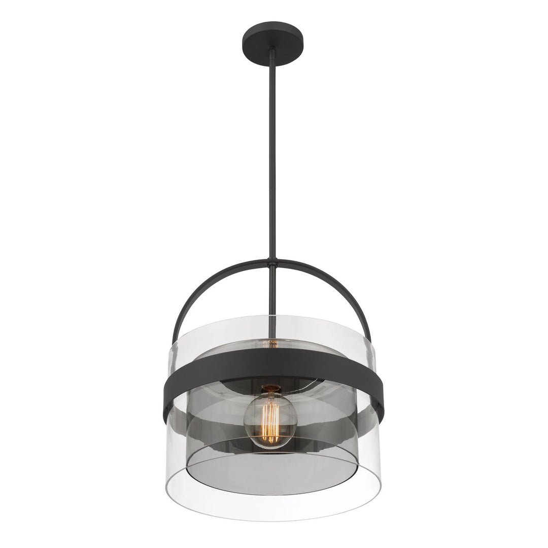 Ravik One Light Convertible Pendant/Semi-Flush Mount in Dark Matte Black Minka-Lavery