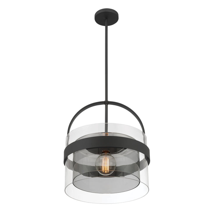 Ravik One Light Convertible Pendant/Semi-Flush Mount in Dark Matte Black Minka-Lavery