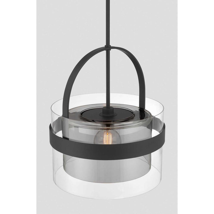 Ravik One Light Convertible Pendant/Semi-Flush Mount in Dark Matte Black Minka-Lavery