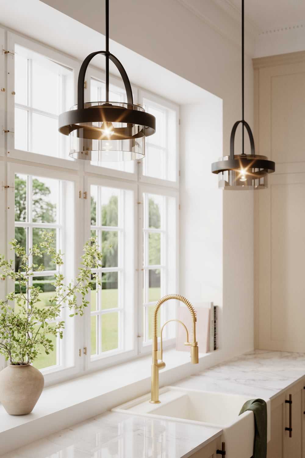 Ravik One Light Convertible Pendant/Semi-Flush Mount in Dark Matte Black Minka-Lavery