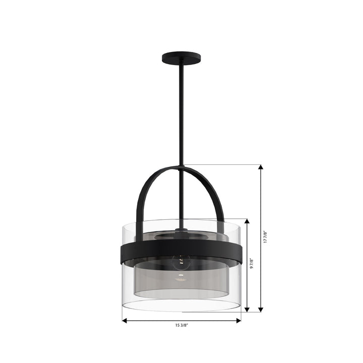 Ravik One Light Convertible Pendant/Semi-Flush Mount in Dark Matte Black Minka-Lavery