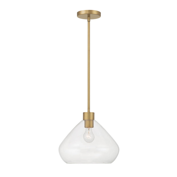 Elaris One Light Pendant in Legacy Brass Minka-Lavery