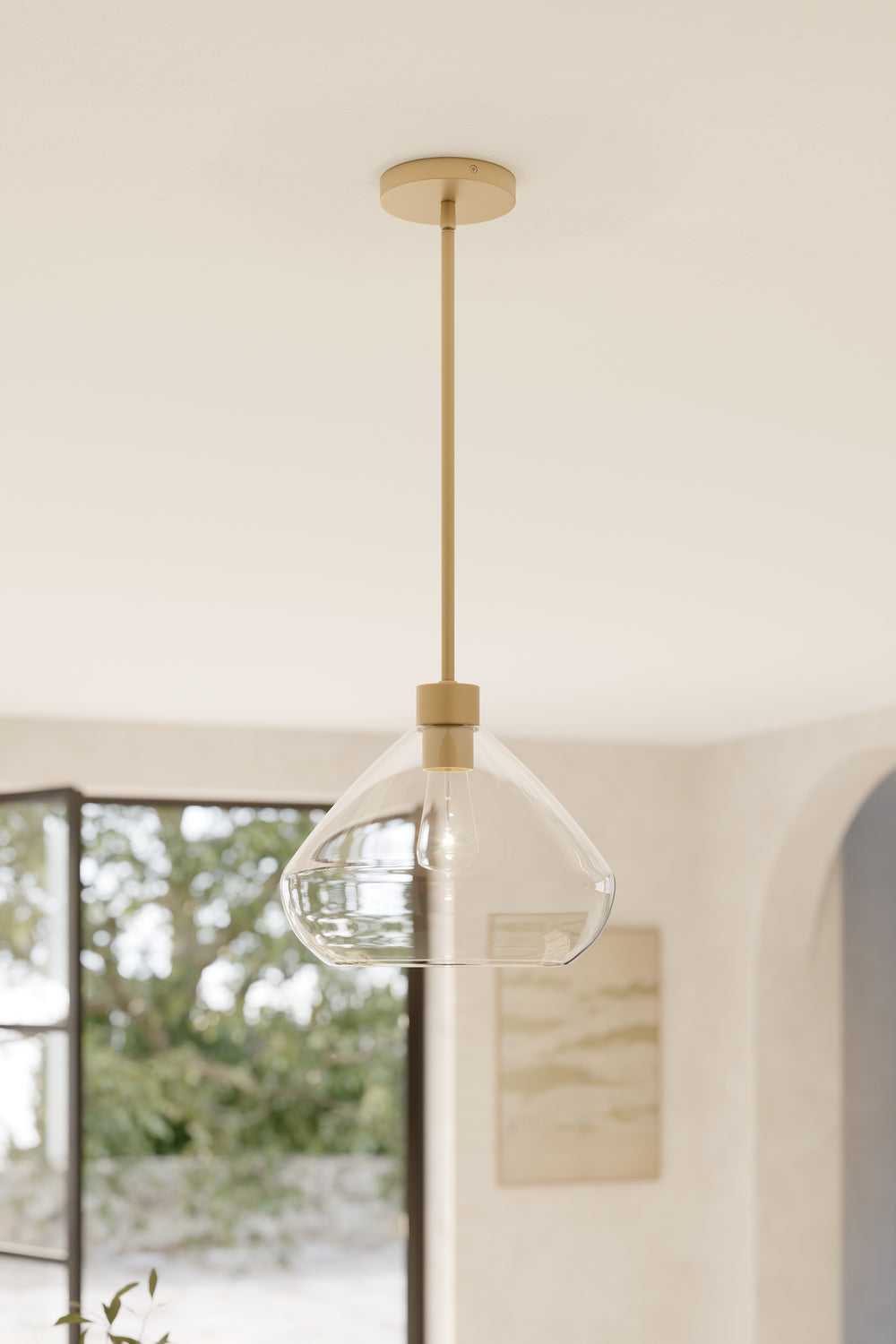 Elaris One Light Pendant in Legacy Brass Minka-Lavery