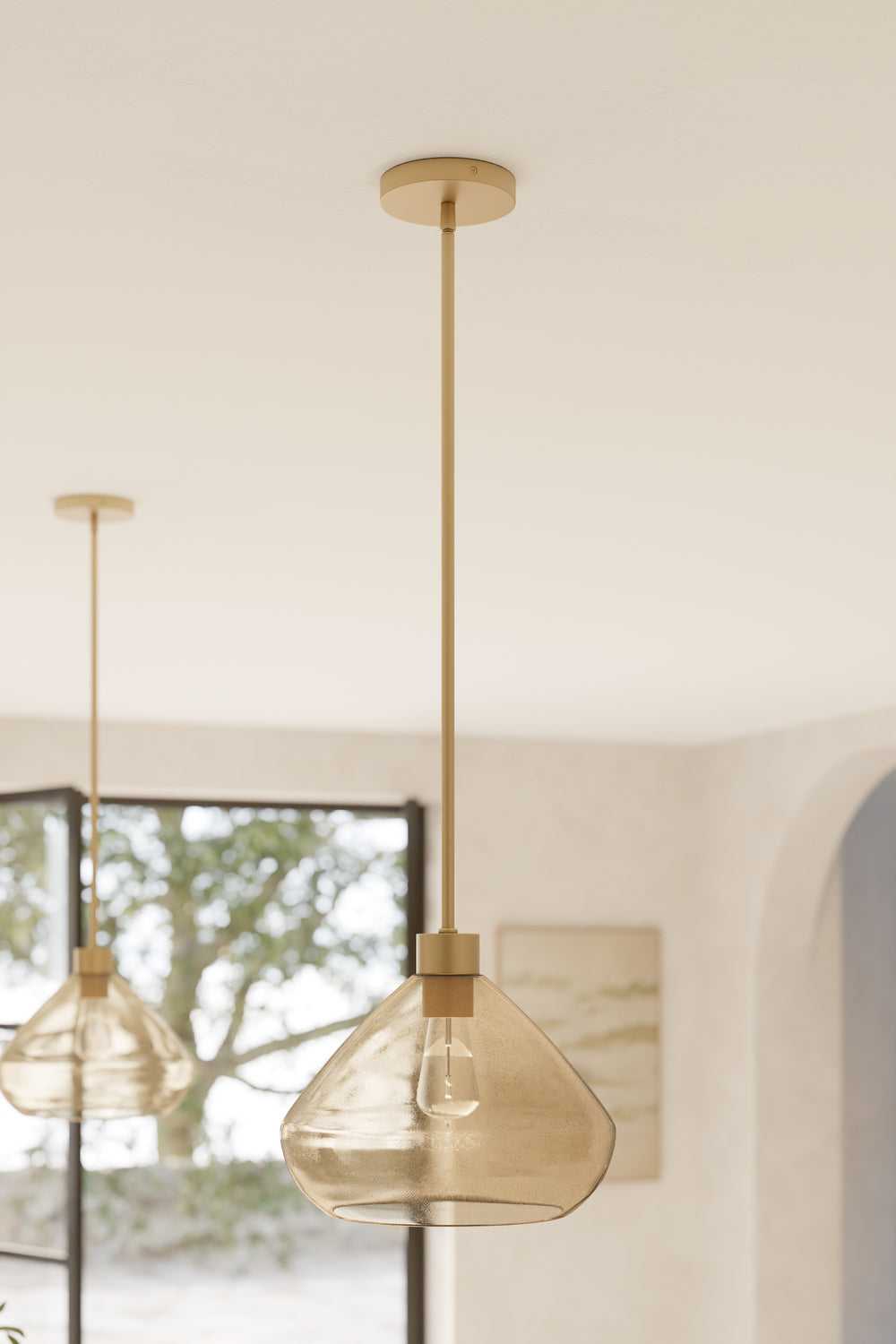 Elaris One Light Pendant in Legacy Brass Minka-Lavery