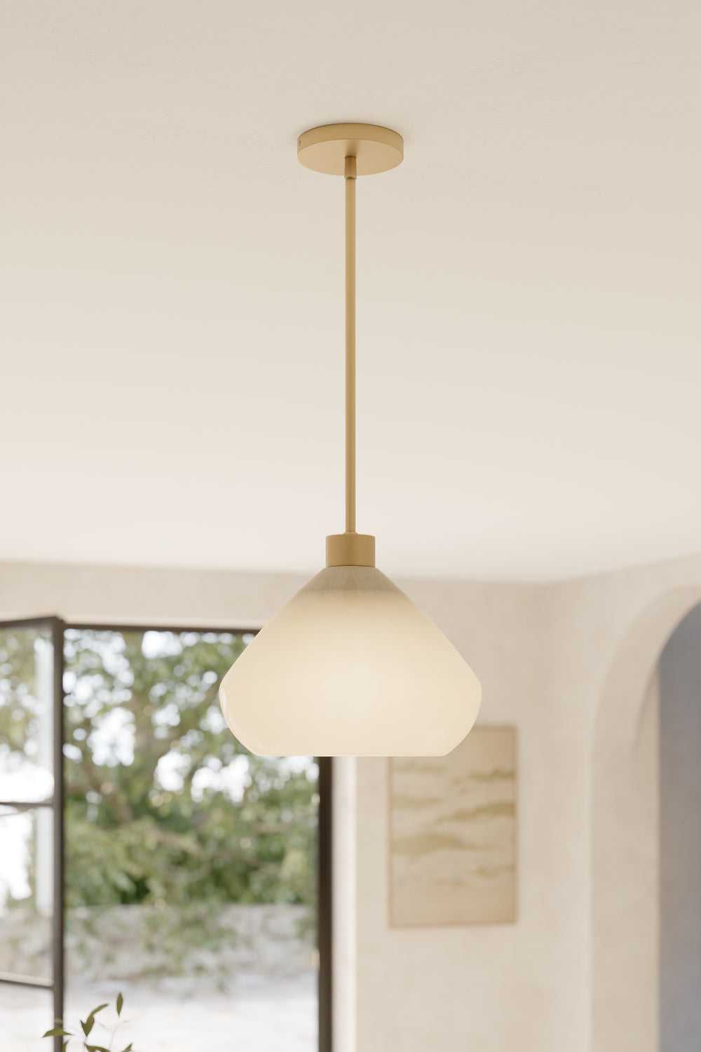 Elaris One Light Pendant in Legacy Brass Minka-Lavery