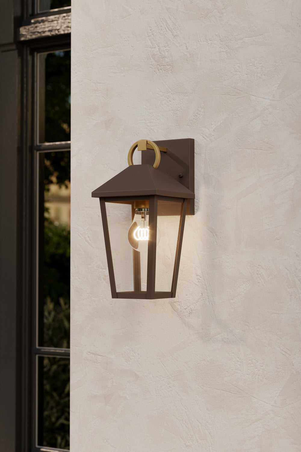 Bayra One Light Outdoor Wall Lantern in Painted Legacy Brass Minka-Lavery