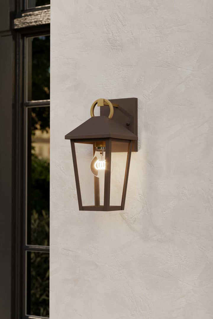 Bayra One Light Outdoor Wall Lantern in Painted Legacy Brass Minka-Lavery