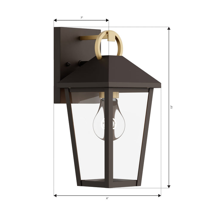 Bayra One Light Outdoor Wall Lantern in Painted Legacy Brass Minka-Lavery
