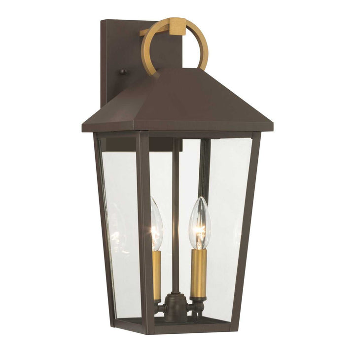Bayra Two Light Outdoor Wall Lantern in Painted Legacy Brass Minka-Lavery