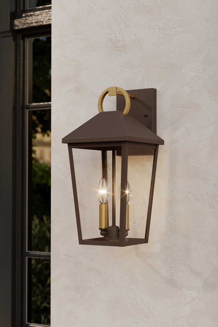 Bayra Two Light Outdoor Wall Lantern in Painted Legacy Brass Minka-Lavery