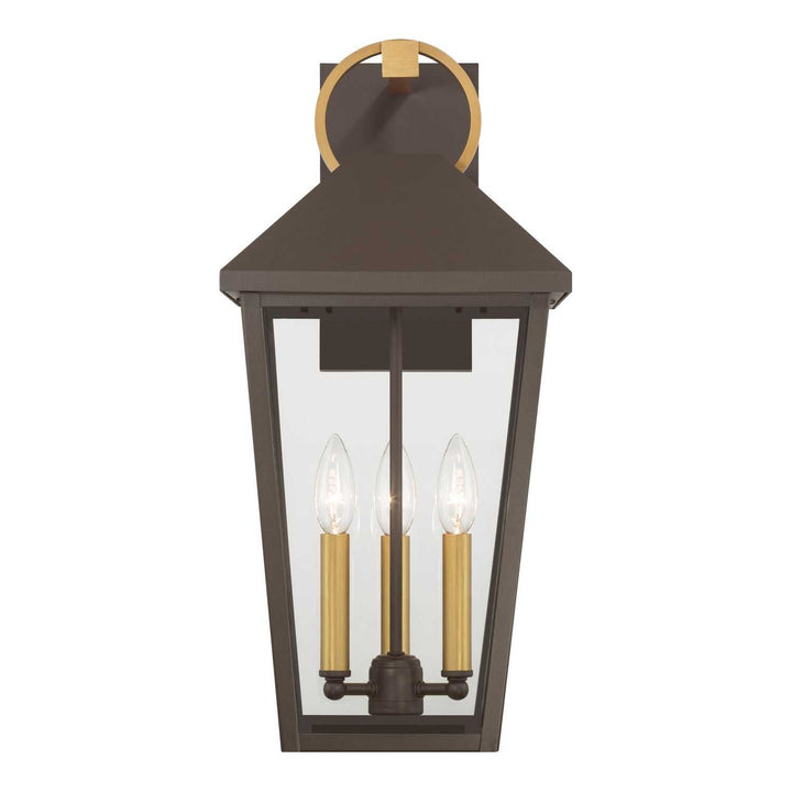 Bayra Three Light Outdoor Wall Lantern in Painted Legacy Brass Minka-Lavery