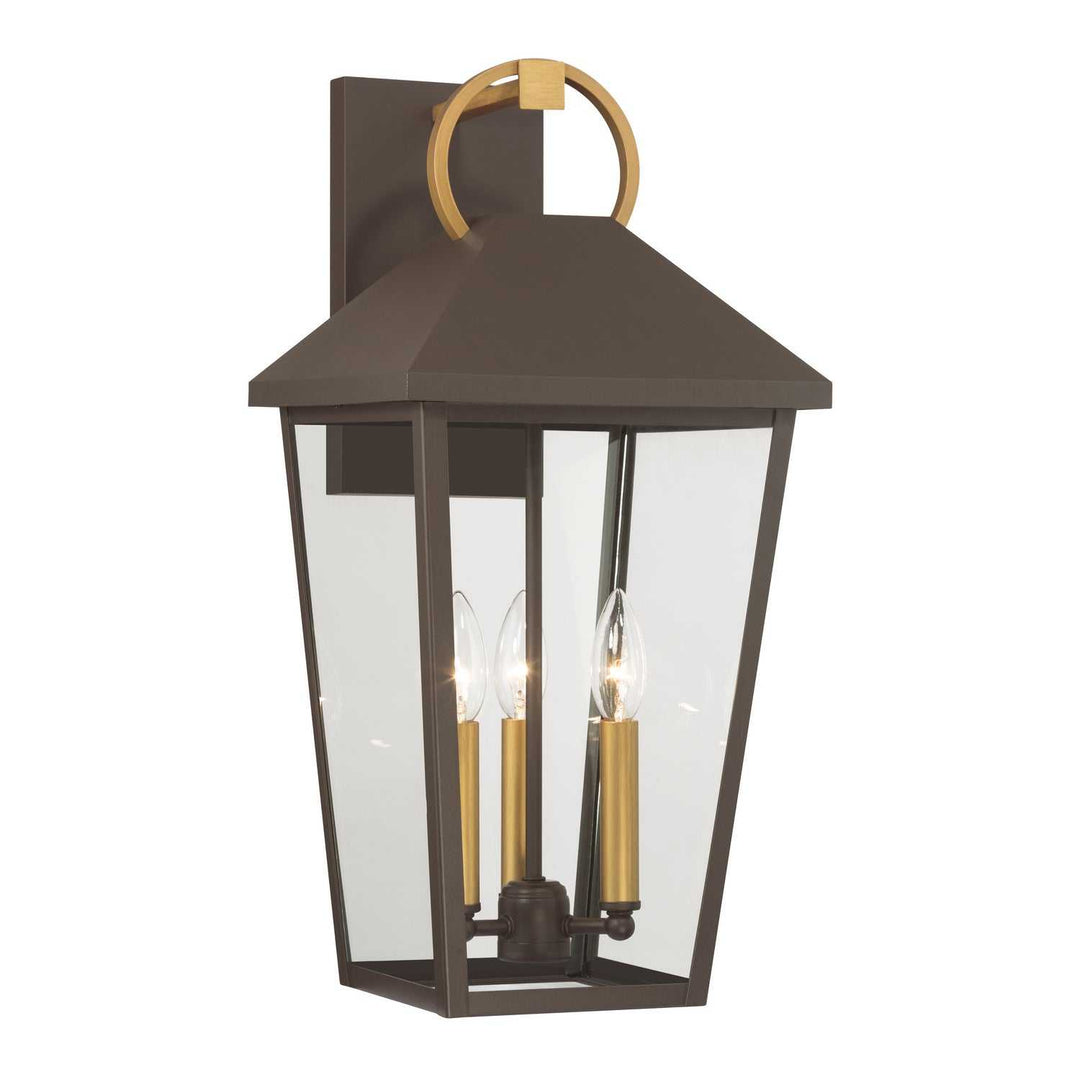 Bayra Three Light Outdoor Wall Lantern in Painted Legacy Brass Minka-Lavery