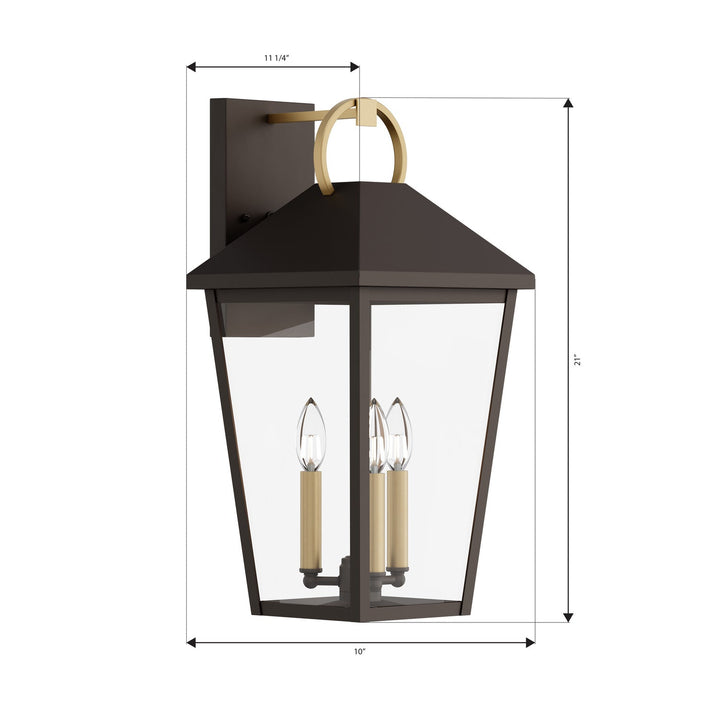 Bayra Three Light Outdoor Wall Lantern in Painted Legacy Brass Minka-Lavery