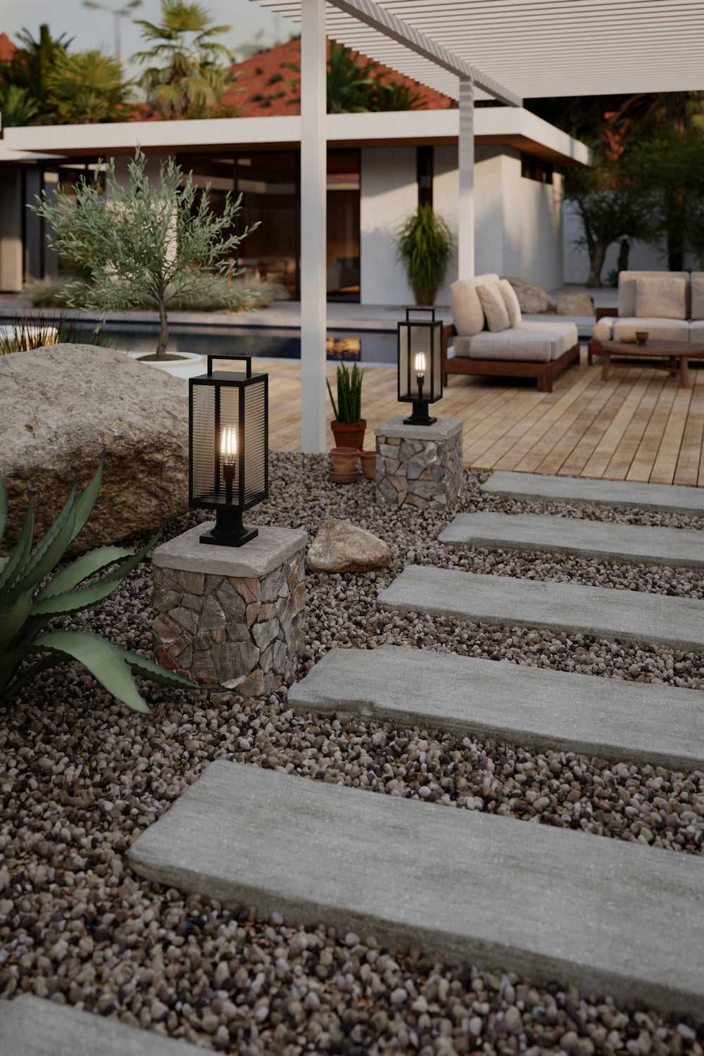 Edgewood One Light Outdoor Post Mount in Dark Matte Black Minka-Lavery