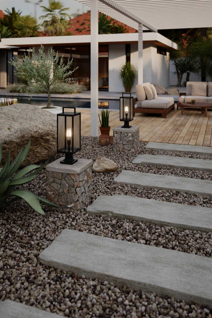 Edgewood One Light Outdoor Post Mount in Dark Matte Black Minka-Lavery