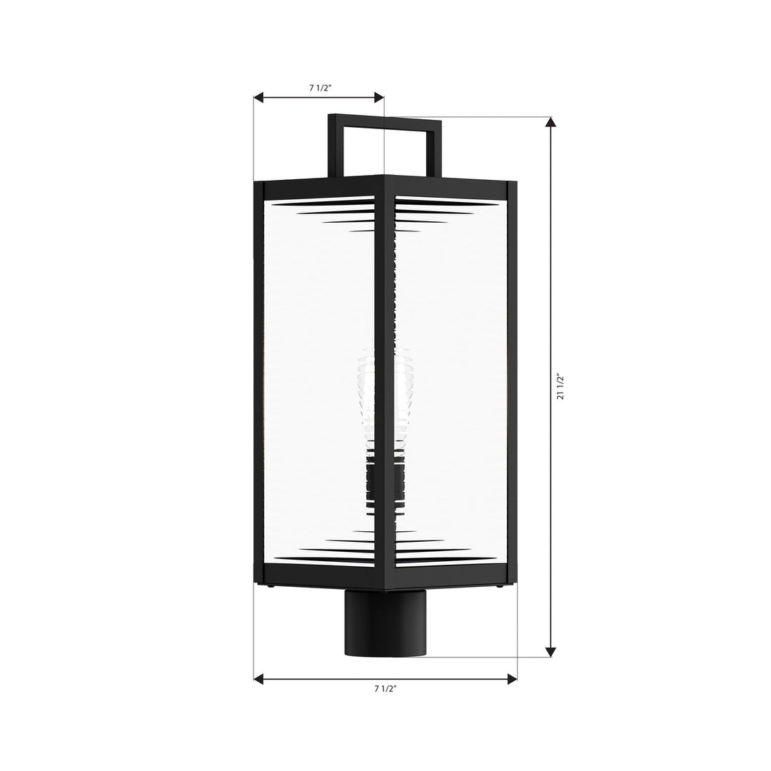 Edgewood One Light Outdoor Post Mount in Dark Matte Black Minka-Lavery
