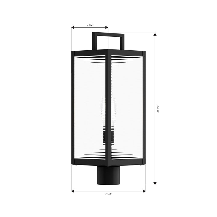 Edgewood One Light Outdoor Post Mount in Dark Matte Black Minka-Lavery