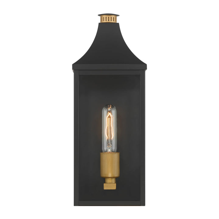Hurstborne One Light Outdoor Wall Lantern in Dark Matte Black Minka-Lavery