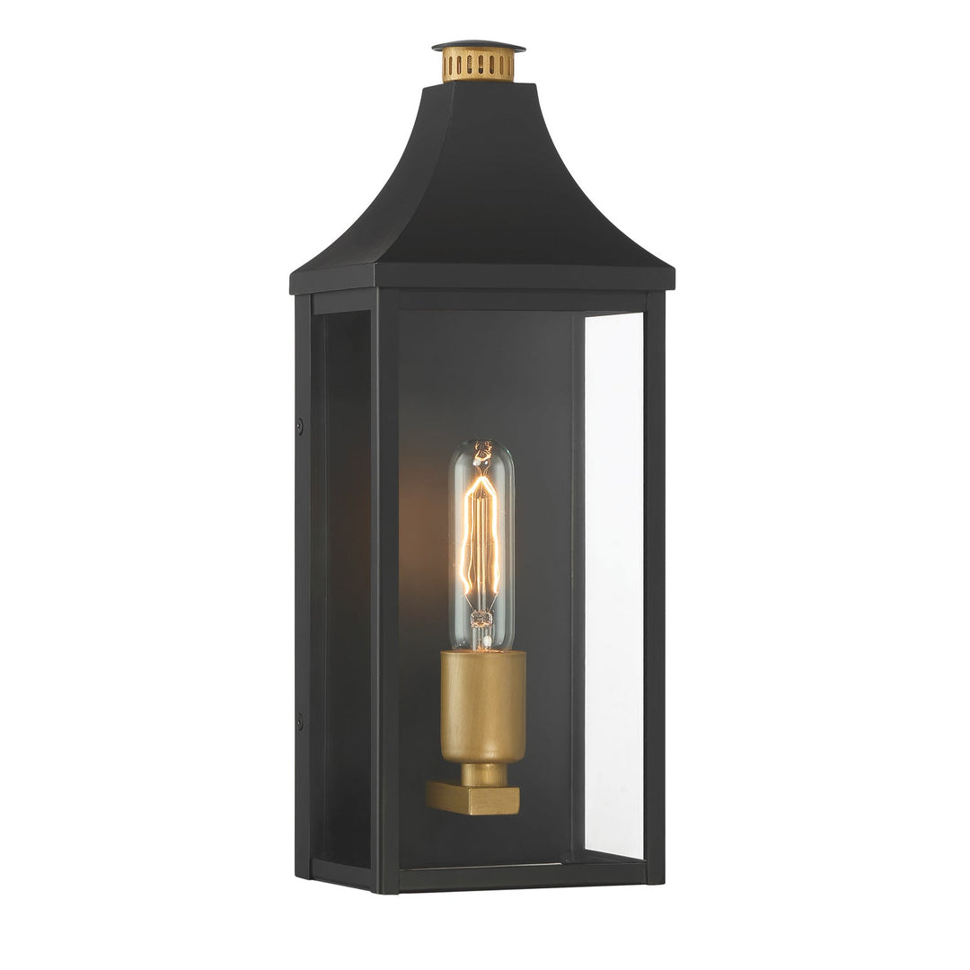 Hurstborne One Light Outdoor Wall Lantern in Dark Matte Black Minka-Lavery