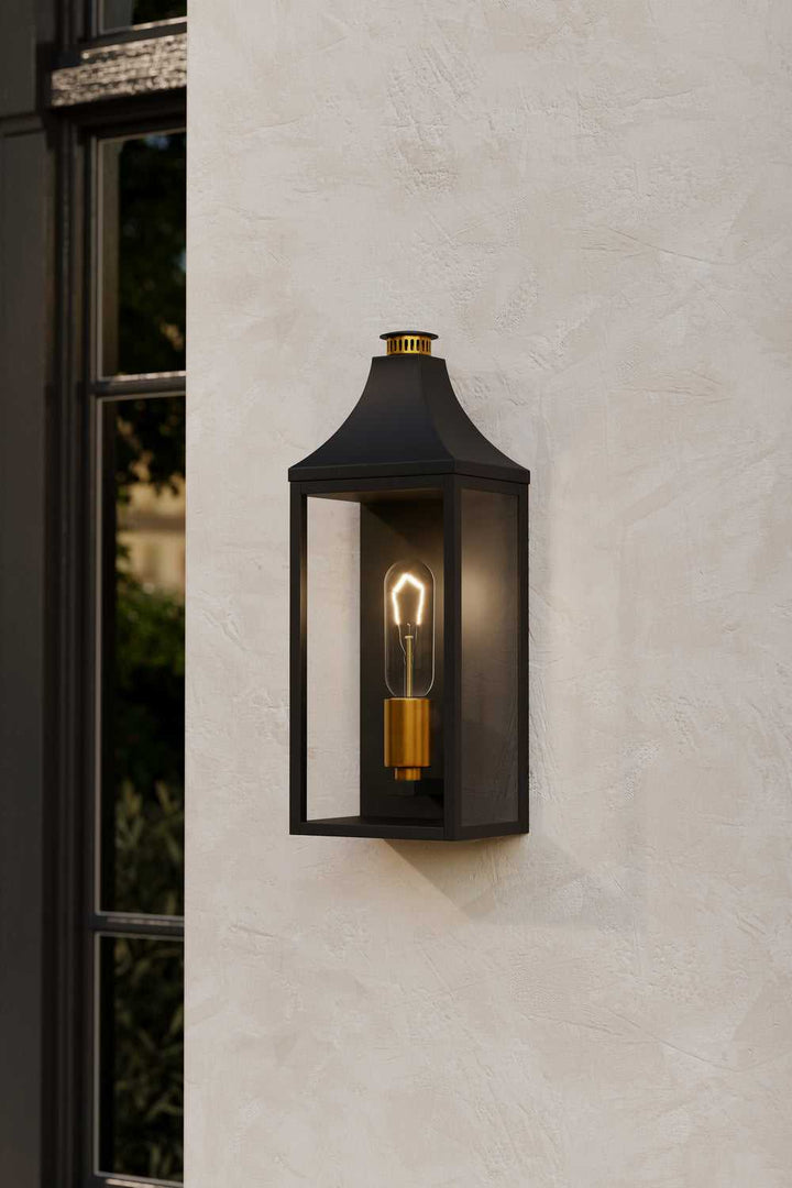 Hurstborne One Light Outdoor Wall Lantern in Dark Matte Black Minka-Lavery