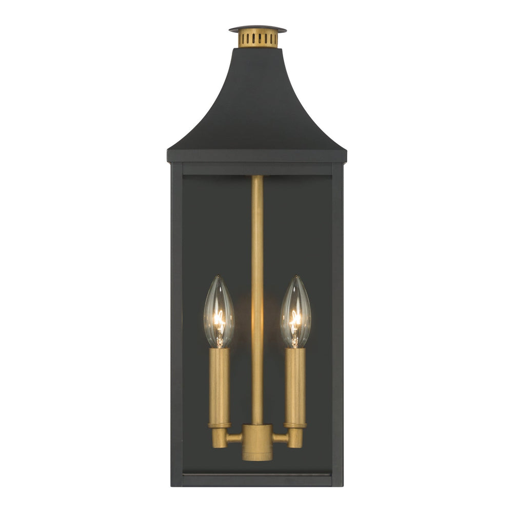 Hurstborne Two Light Outdoor Wall Lantern in Dark Matte Black Minka-Lavery