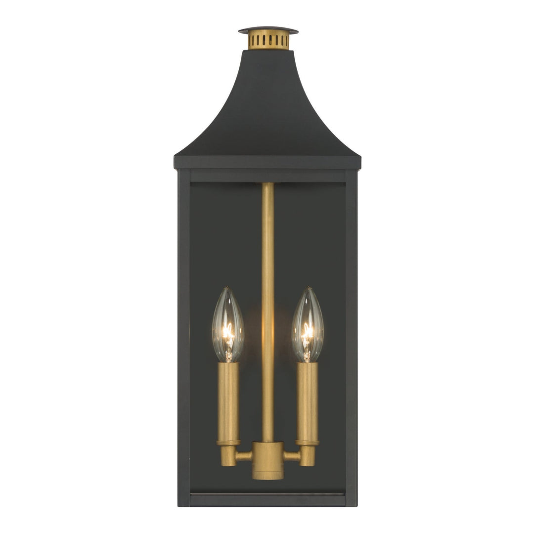 Hurstborne Two Light Outdoor Wall Lantern in Dark Matte Black Minka-Lavery