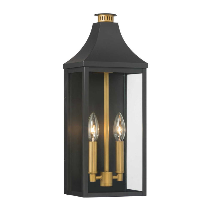 Hurstborne Two Light Outdoor Wall Lantern in Dark Matte Black Minka-Lavery