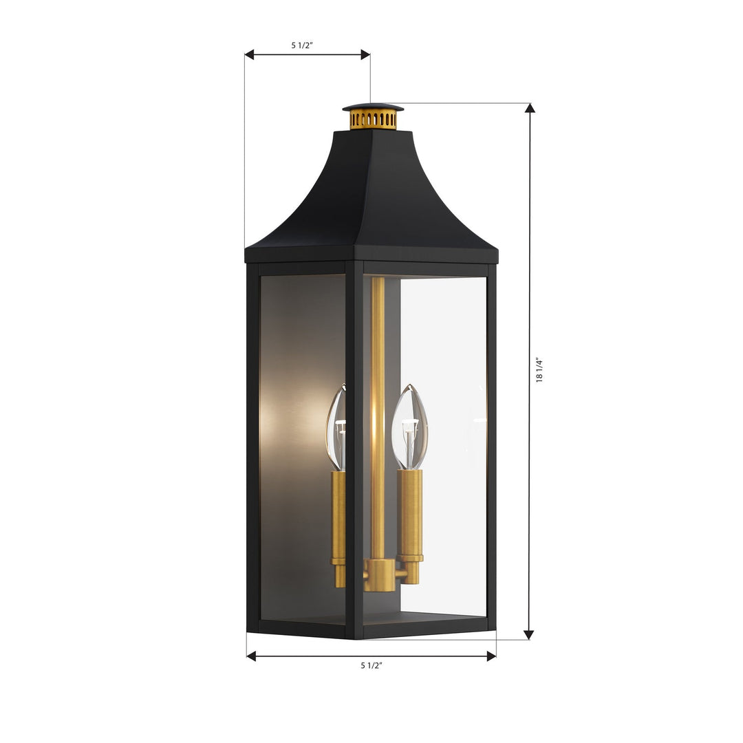 Hurstborne Two Light Outdoor Wall Lantern in Dark Matte Black Minka-Lavery
