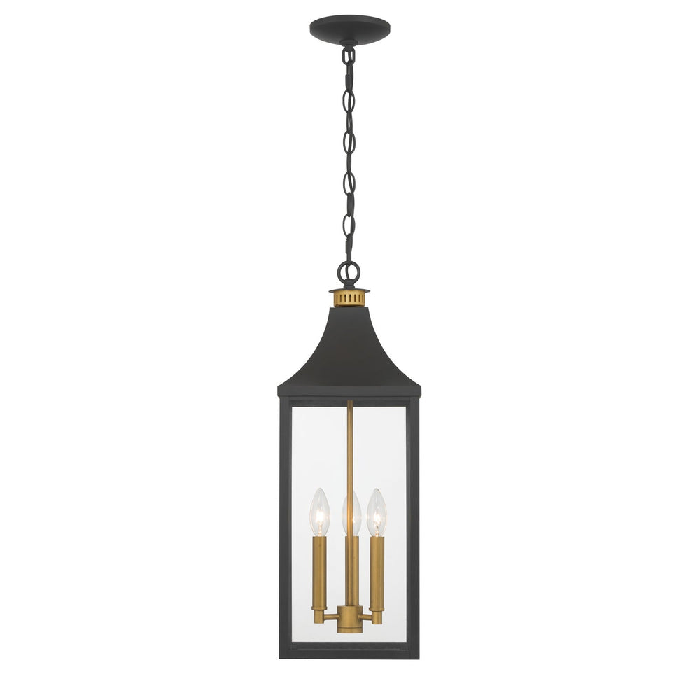 Hurstborne Three Light Outdoor Hanging Lantern in Dark Matte Black Minka-Lavery