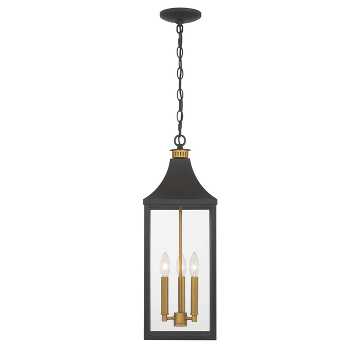 Hurstborne Three Light Outdoor Hanging Lantern in Dark Matte Black Minka-Lavery