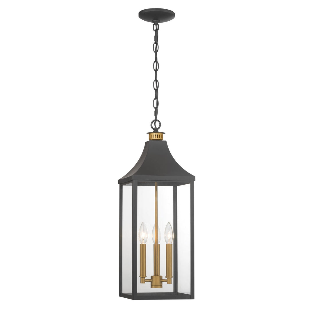 Hurstborne Three Light Outdoor Hanging Lantern in Dark Matte Black Minka-Lavery