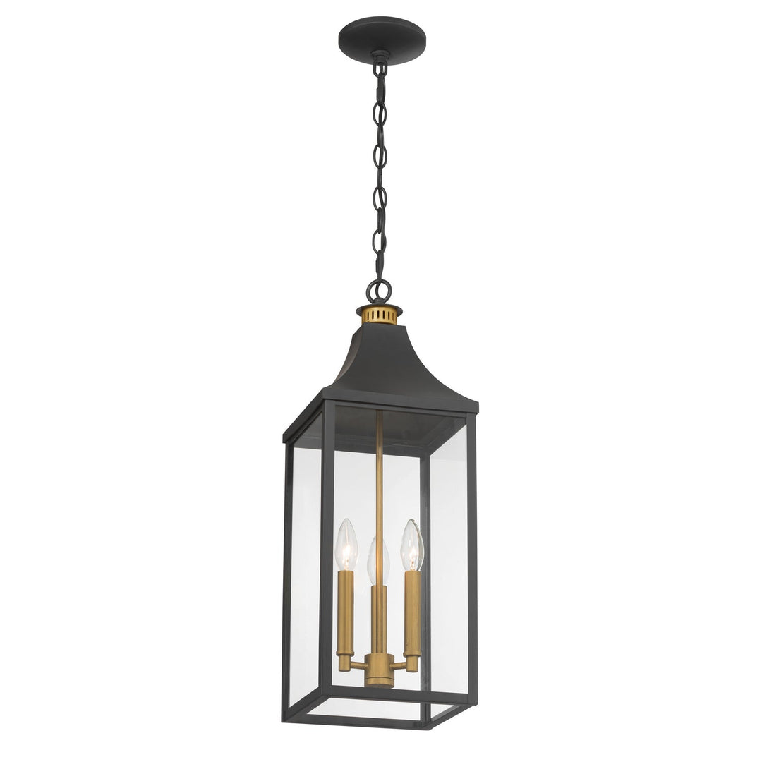 Hurstborne Three Light Outdoor Hanging Lantern in Dark Matte Black Minka-Lavery