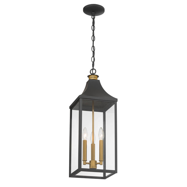 Hurstborne Three Light Outdoor Hanging Lantern in Dark Matte Black Minka-Lavery