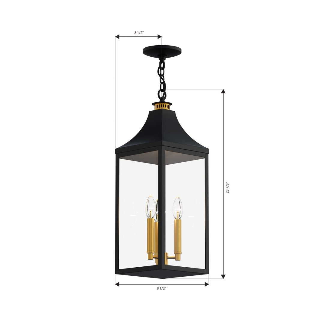 Hurstborne Three Light Outdoor Hanging Lantern in Dark Matte Black Minka-Lavery