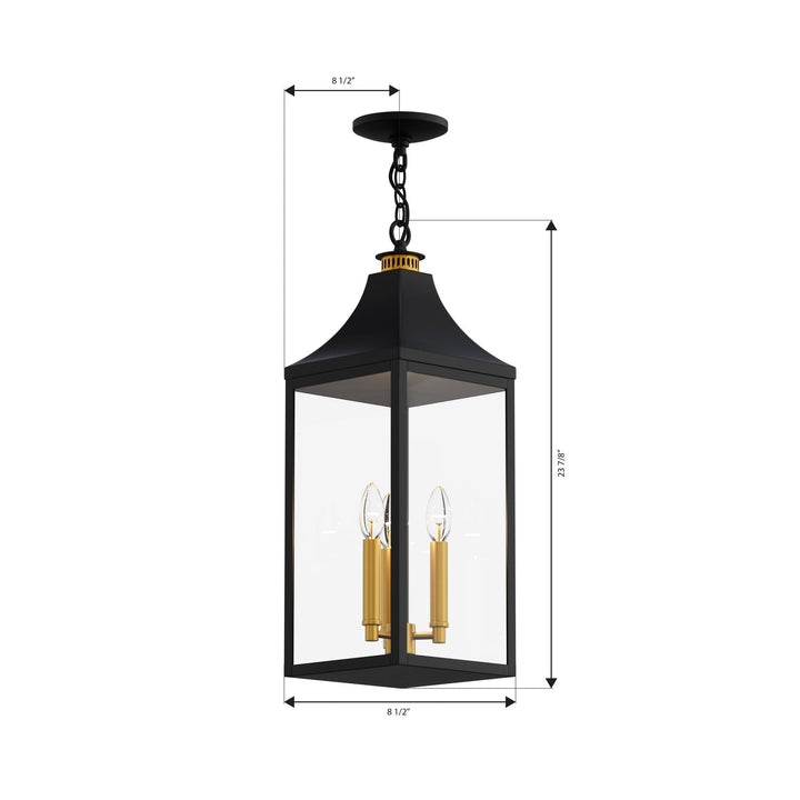 Hurstborne Three Light Outdoor Hanging Lantern in Dark Matte Black Minka-Lavery