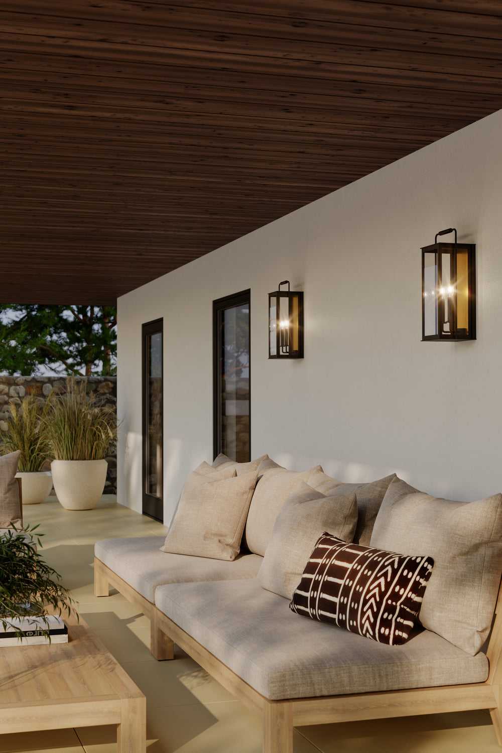 Aberdeen Two Light Outdoor Wall Sconce in Sand Coal Black Minka-Lavery