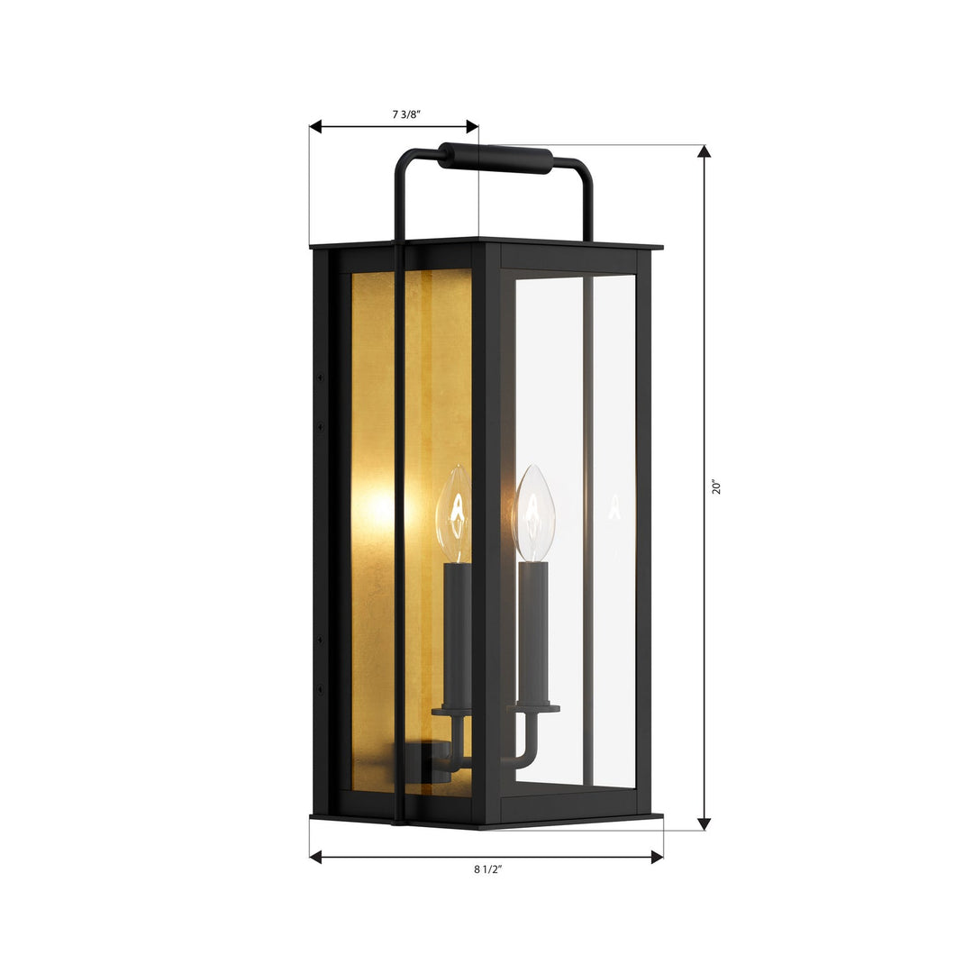Aberdeen Two Light Outdoor Wall Sconce in Sand Coal Black Minka-Lavery