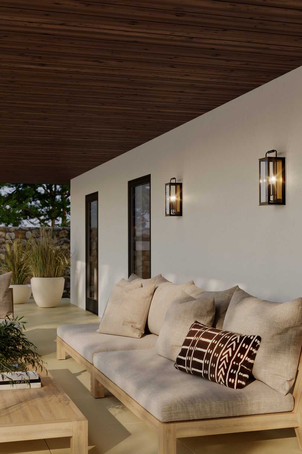 Aberdeen Two Light Outdoor Wall Sconce in Sand Coal Black Minka-Lavery