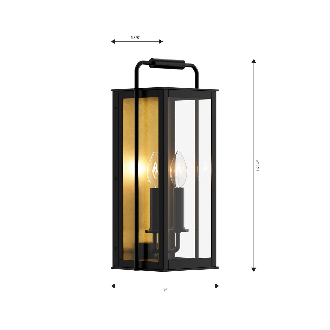 Aberdeen Two Light Outdoor Wall Sconce in Sand Coal Black Minka-Lavery