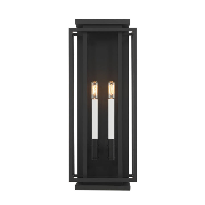 Stratford Two Light Outdoor Wall Sconce in Dark Matte Black Minka-Lavery