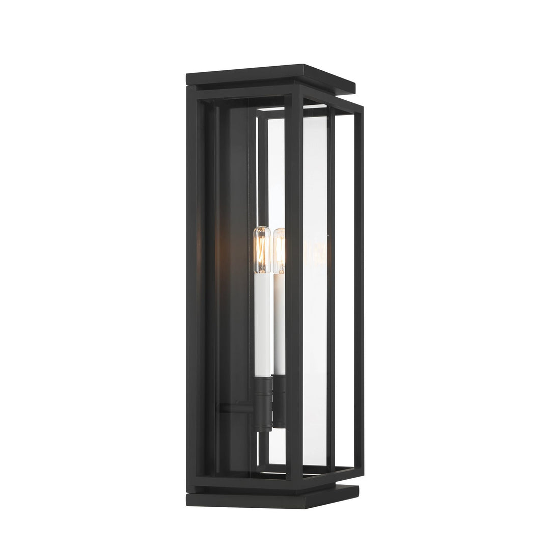 Stratford Two Light Outdoor Wall Sconce in Dark Matte Black Minka-Lavery