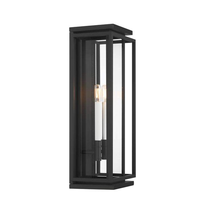 Stratford Two Light Outdoor Wall Sconce in Dark Matte Black Minka-Lavery
