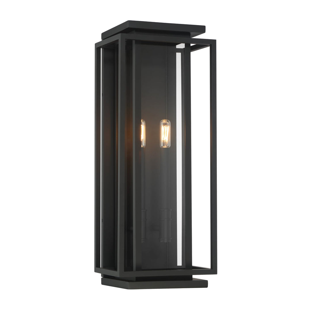Stratford Two Light Outdoor Wall Sconce in Dark Matte Black Minka-Lavery