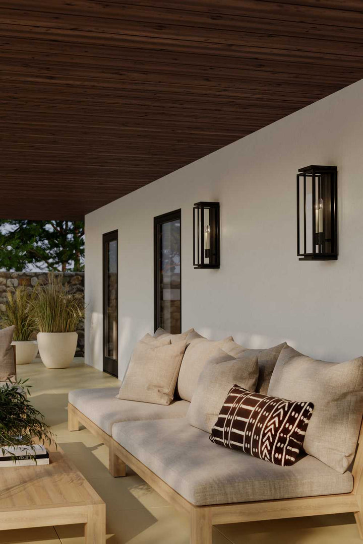 Stratford Two Light Outdoor Wall Sconce in Dark Matte Black Minka-Lavery