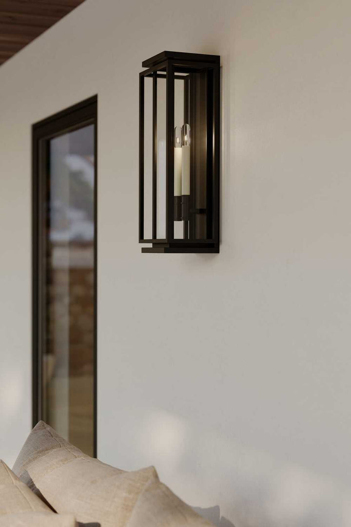 Stratford Two Light Outdoor Wall Sconce in Dark Matte Black Minka-Lavery
