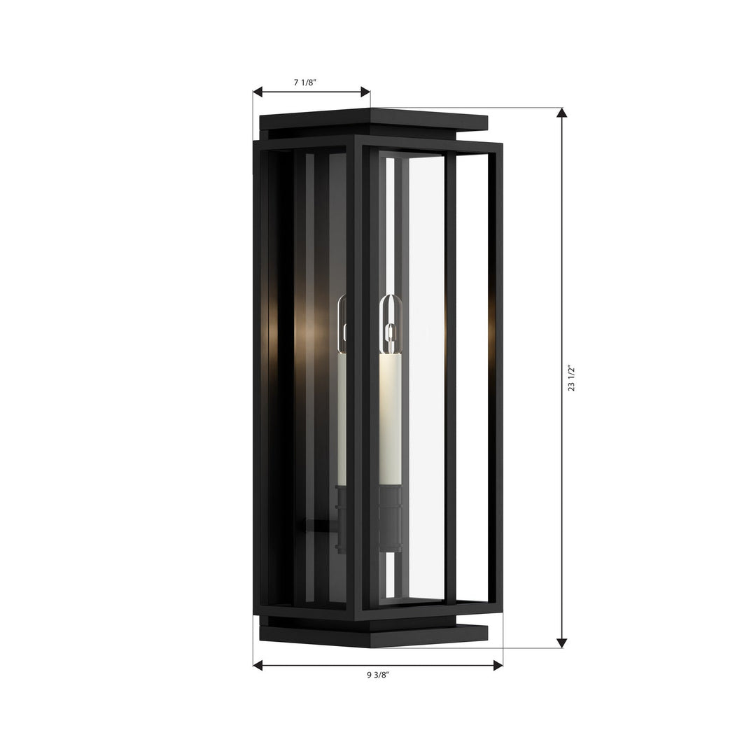 Stratford Two Light Outdoor Wall Sconce in Dark Matte Black Minka-Lavery