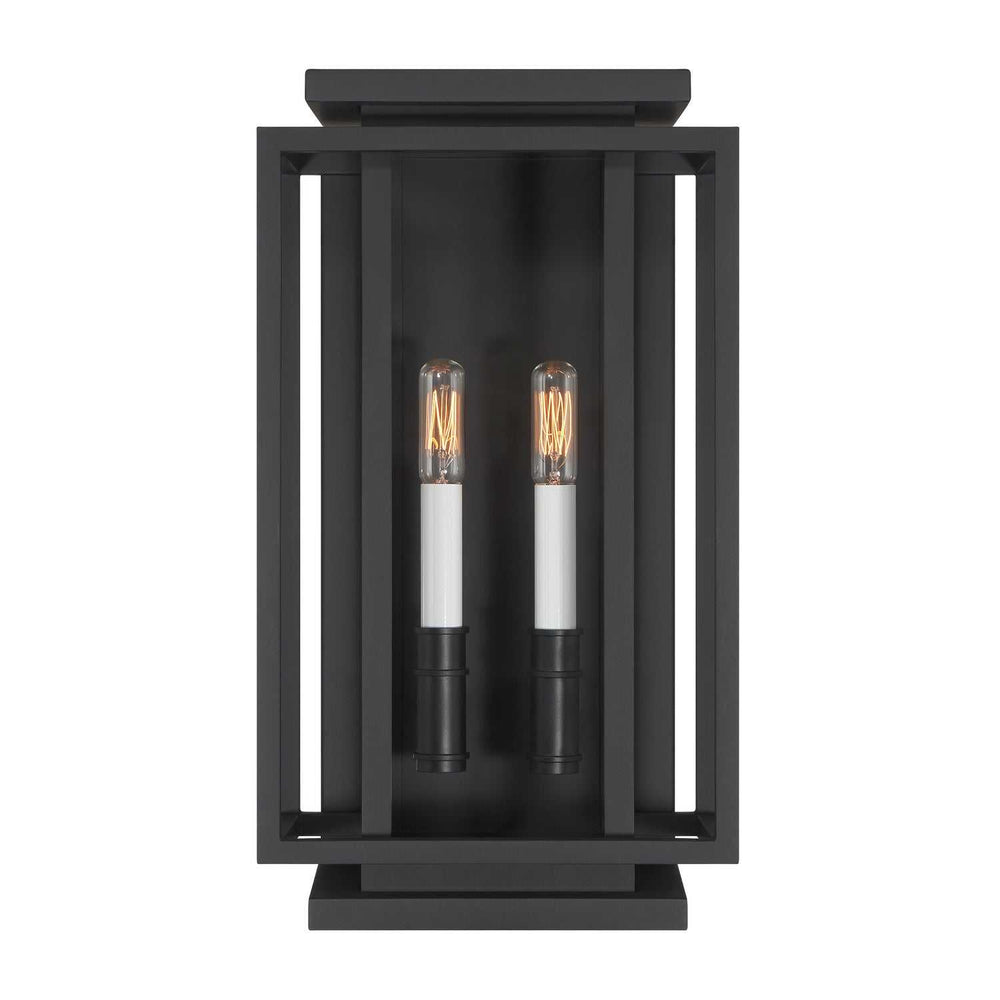Stratford Two Light Outdoor Wall Sconce in Dark Matte Black Minka-Lavery