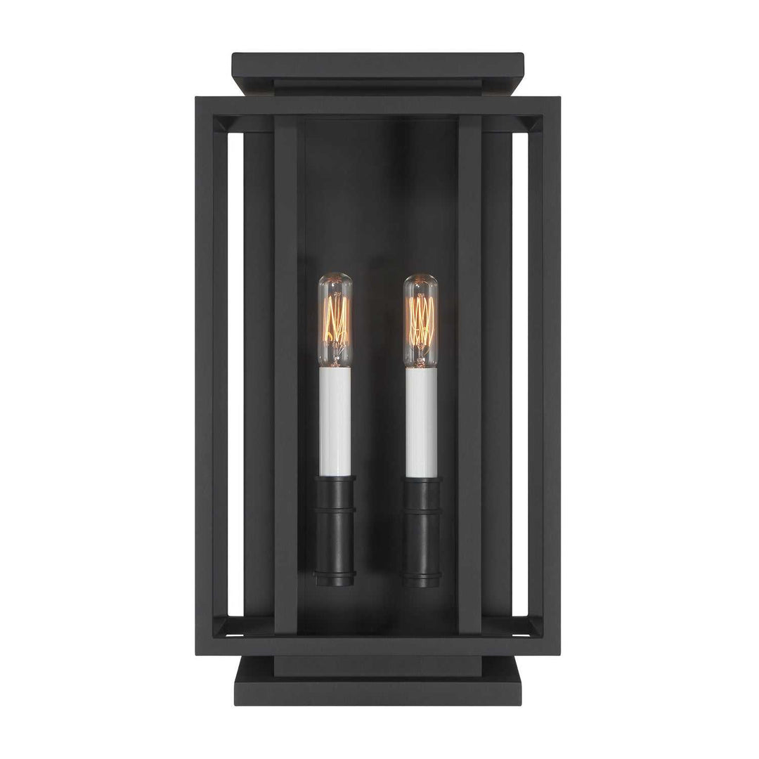 Stratford Two Light Outdoor Wall Sconce in Dark Matte Black Minka-Lavery